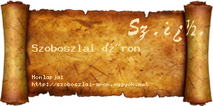 Szoboszlai Áron névjegykártya