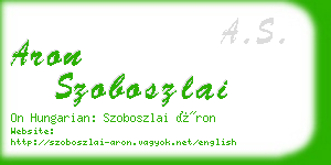 aron szoboszlai business card